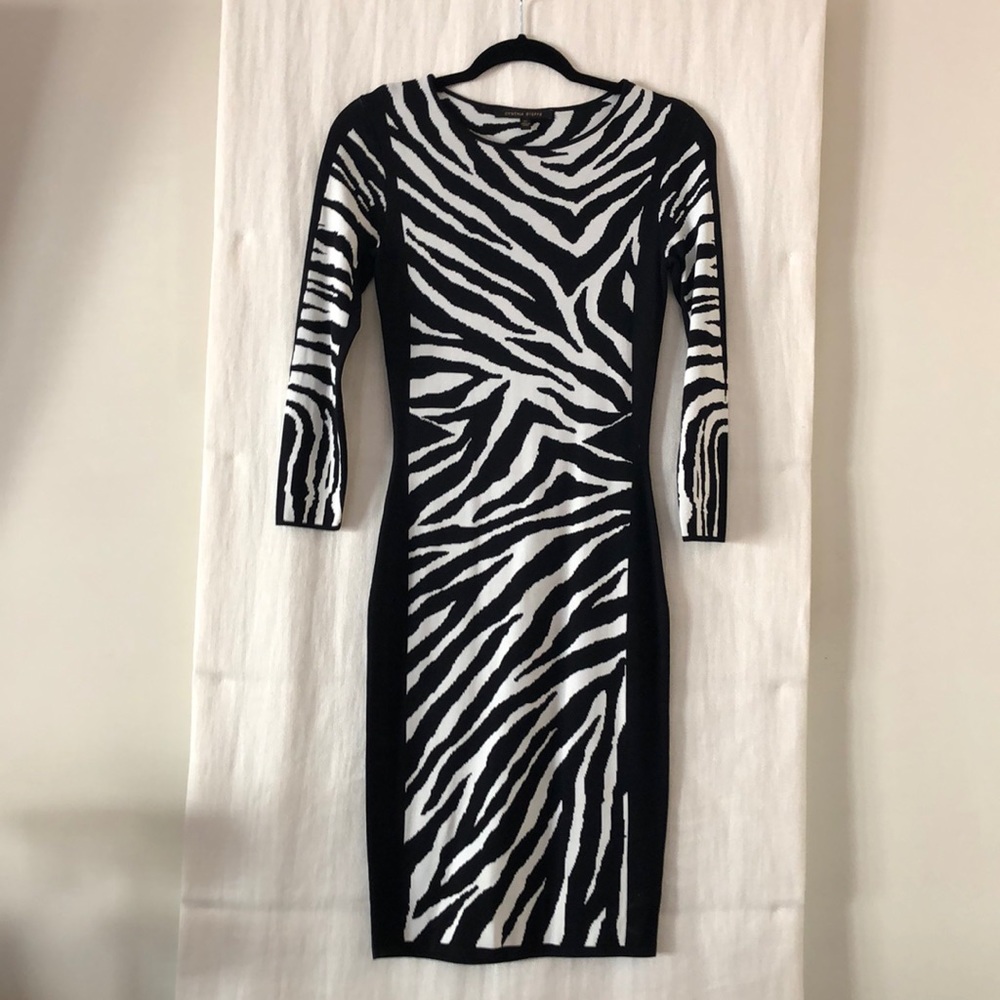 Cynthia Steffe form fitting zebra dress